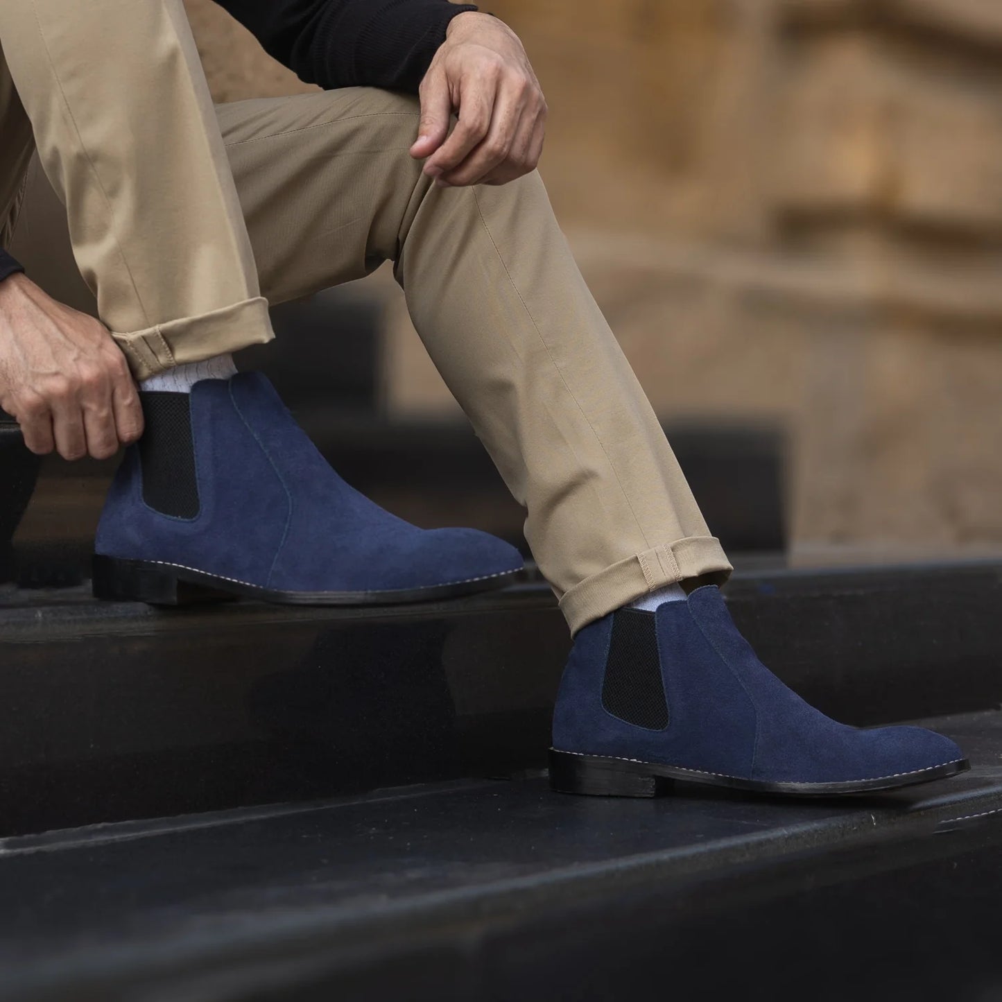 Clarkson Chelsea Midnight Blue Suede Leather Boots