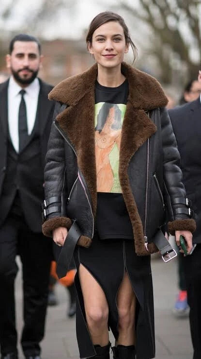 WOMEN COAT B4 BOMBER RAF BLACK AVIATOR FLYING SHEARLING LEATHER JACKET